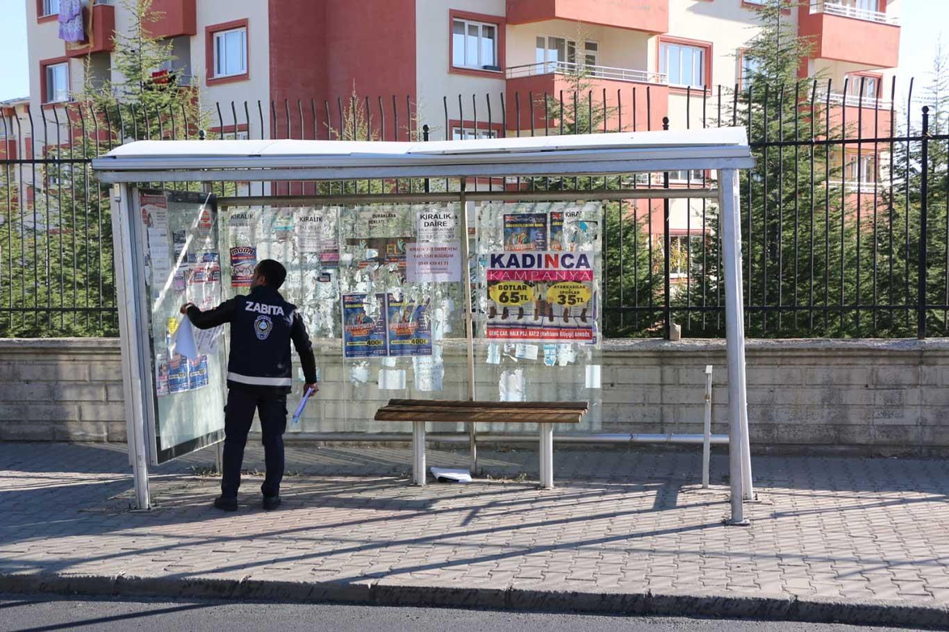 İzinsiz reklam asanlara ceza kesildi